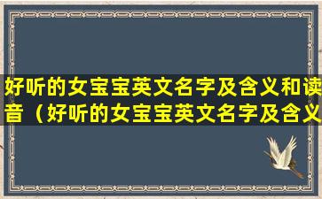 好听的女宝宝英文名字及含义和读音（好听的女宝宝英文名字及含义和读音是什么）