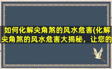 如何化解尖角煞的风水危害(化解尖角煞的风水危害大揭秘，让您的家居避免负能量困扰)