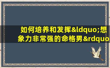 如何培养和发挥“想象力非常强的命格男”的创造潜力