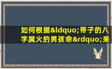 如何根据“带子的八字属火的男孩命”来分析其性格与命运