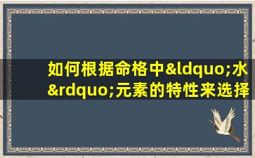 如何根据命格中“水”元素的特性来选择合适的店铺名称