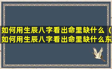 如何用生辰八字看出命里缺什么（如何用生辰八字看出命里缺什么东西）