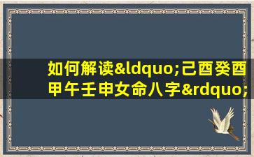 如何解读“己酉癸酉甲午壬申女命八字”中的五行相生相克关系