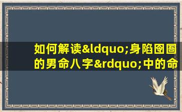 如何解读“身陷囹圄的男命八字”中的命运挑战与转机