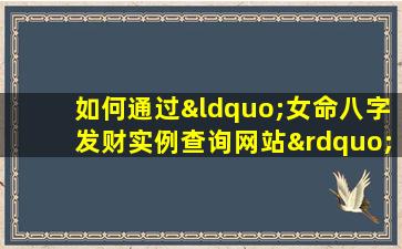 如何通过“女命八字发财实例查询网站”探索个人财富运势