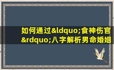 如何通过“食神伤官”八字解析男命婚姻状况