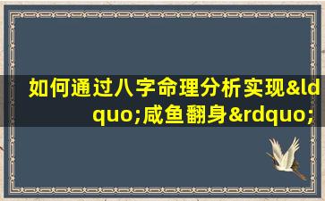 如何通过八字命理分析实现“咸鱼翻身”