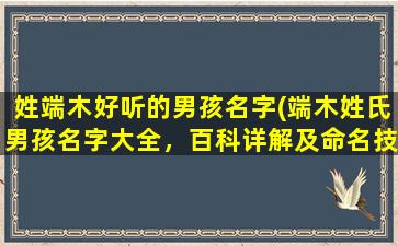 姓端木好听的男孩名字(端木姓氏男孩名字大全，百科详解及命名技巧)