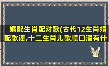 婚配生肖配对歌(古代12生肖婚配歌谣,十二生肖儿歌顺口溜有什么)