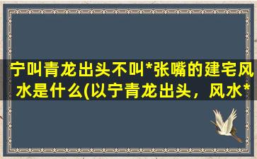 宁叫青龙出头不叫*张嘴的建宅风水是什么(以宁青龙出头，风水*张嘴，建宅风水为中心，解读浅析。)