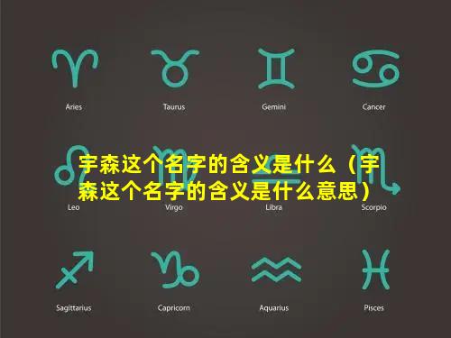 宇森这个名字的含义是什么（宇森这个名字的含义是什么意思）