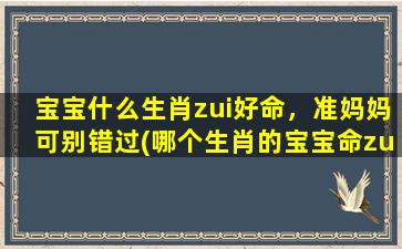 宝宝什么生肖zui好命，准妈妈可别错过(哪个生肖的宝宝命zui好？准妈妈必看！)