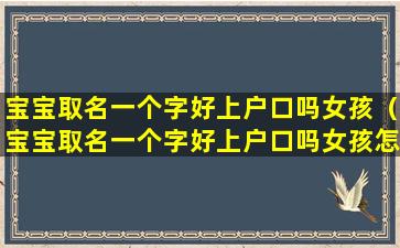 宝宝取名一个字好上户口吗女孩（宝宝取名一个字好上户口吗女孩怎么取）