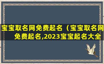 宝宝取名网免费起名（宝宝取名网免费起名,2023宝宝起名大全）