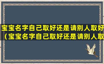 宝宝名字自己取好还是请别人取好（宝宝名字自己取好还是请别人取好一点）