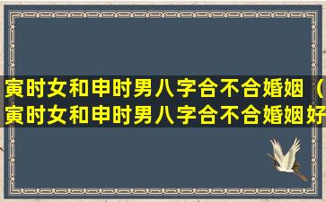 寅时女和申时男八字合不合婚姻（寅时女和申时男八字合不合婚姻好吗）