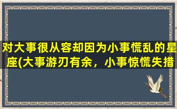 对大事很从容却因为小事慌乱的星座(大事游刃有余，小事惊慌失措，这些星座zui易被触动)