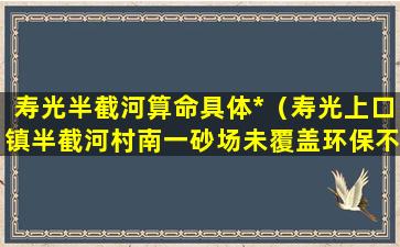 寿光半截河算命具体*（寿光上口镇半截河村南一砂场未覆盖环保不达标）