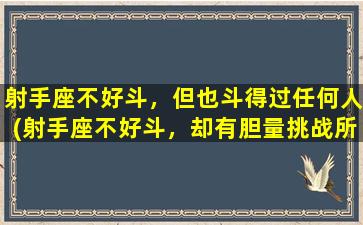 射手座不好斗，但也斗得过任何人(射手座不好斗，却有胆量挑战所有人？！)