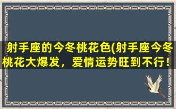 射手座的今冬桃花色(射手座今冬桃花大爆发，爱情运势旺到不行！)