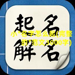 小*名字怎么起(完整的*范文3000字)