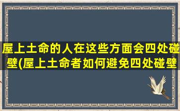 屋上土命的人在这些方面会四处碰壁(屋上土命者如何避免四处碰壁)