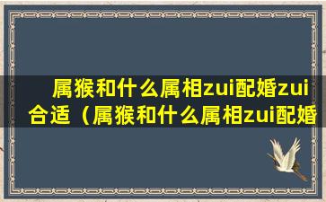 属猴和什么属相zui配婚zui合适（属猴和什么属相zui配婚zui合适女人）