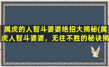 属虎的人智斗婆婆绝招大揭秘(属虎人智斗婆婆，无往不胜的秘诀揭秘)