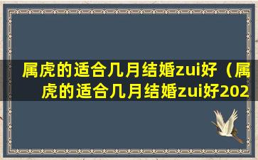 属虎的适合几月结婚zui好（属虎的适合几月结婚zui好2023男孩）