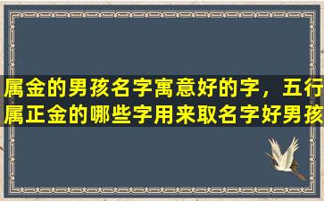 属金的男孩名字寓意好的字，五行属正金的哪些字用来取名字好男孩