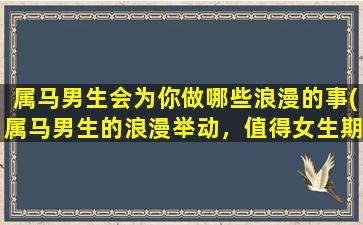 属马男生会为你做哪些浪漫的事(属马男生的浪漫举动，值得女生期待)