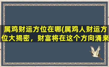 属鸡财运方位在哪(属鸡人财运方位大揭密，财富将在这个方向涌来！)