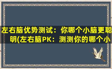 左右脑优势测试：你哪个小脑更聪明(左右脑PK：测测你的哪个小脑更聪明？)