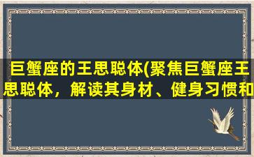 巨蟹座的王思聪体(聚焦巨蟹座王思聪体，解读其身材、健身习惯和饮食计划)