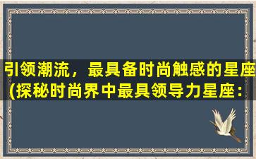 引领潮流，最具备时尚触感的星座(探秘时尚界中最具领导力星座：引领时尚潮流的秘密)