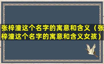 张梓潼这个名字的寓意和含义（张梓潼这个名字的寓意和含义女孩）