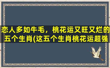 恋人多如牛毛，桃花运又旺又烂的五个生肖(这五个生肖桃花运超强，感情路上常常桃花不断)