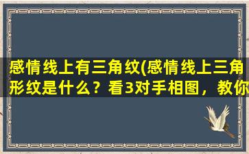 感情线上有三角纹(感情线上三角形纹是什么？看3对手相图，教你如何读懂这个征兆)