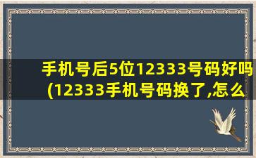 手机号后5位12333号码好吗(12333手机号码换了,怎么办)