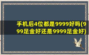 手机后4位都是9999好吗(999足金好还是9999足金好)