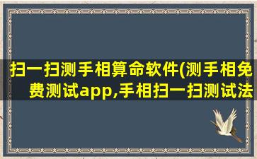 扫一扫测手相算命软件(测手相免费测试app,手相扫一扫测试法)