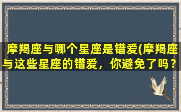 摩羯座与哪个星座是错爱(摩羯座与这些星座的错爱，你避免了吗？)