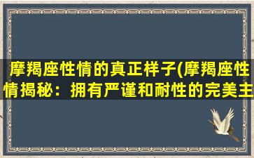 摩羯座性情的真正样子(摩羯座性情揭秘：拥有严谨和耐性的完美主义者)