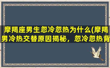 摩羯座男生忽冷忽热为什么(摩羯男冷热交替原因揭秘，忽冷忽热背后的心理大揭秘！)