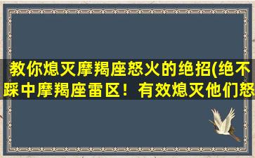 教你熄灭摩羯座怒火的绝招(绝不踩中摩羯座雷区！有效熄灭他们怒火的小技巧)