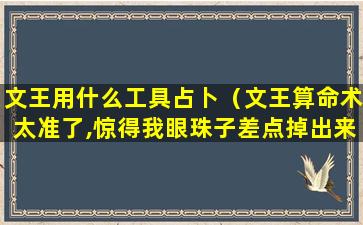 文王用什么工具占卜（文王算命术太准了,惊得我眼珠子差点掉出来）