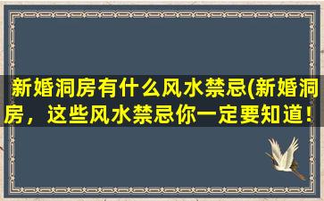 新婚洞房有什么风水禁忌(新婚洞房，这些风水禁忌你一定要知道！)