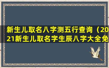 新生儿取名八字测五行查询（2021新生儿取名字生辰八字大全免费）