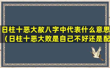 日柱十恶大赦八字中代表什么意思（日柱十恶大败是自己不好还是配偶不好）