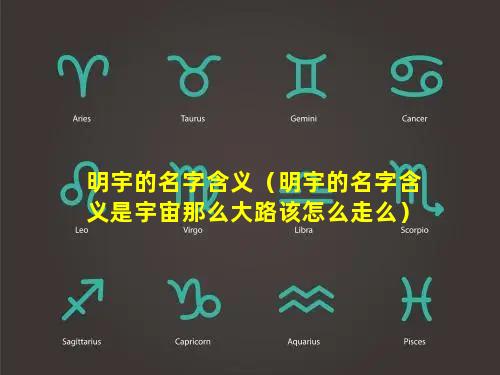 明宇的名字含义（明宇的名字含义是宇宙那么大路该怎么走么）